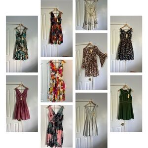 Resale Lot of 10 All NWT Aryeh Summer Womens Midi Dresses Sz S M NEW